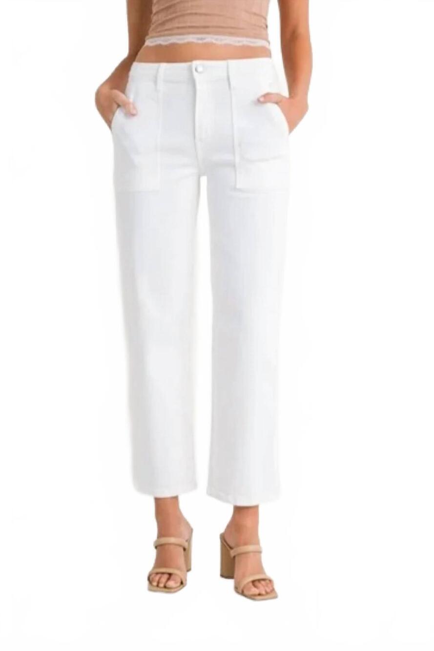 NEW JUST BLACK DENIM straight leg utility jeans in white